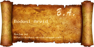 Bodosi Arvid névjegykártya